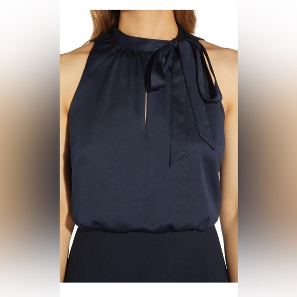 Size 10 Adrianna Papell Halter Neck Dress Dark Navy - Picture 2 of 5